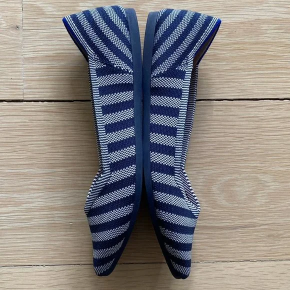 NEW Rothy’s The Point Riviera Stripe Navy and White, Size 7.5 - Picture 3 of 7